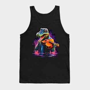 Alligator Playing Violin Tank Top